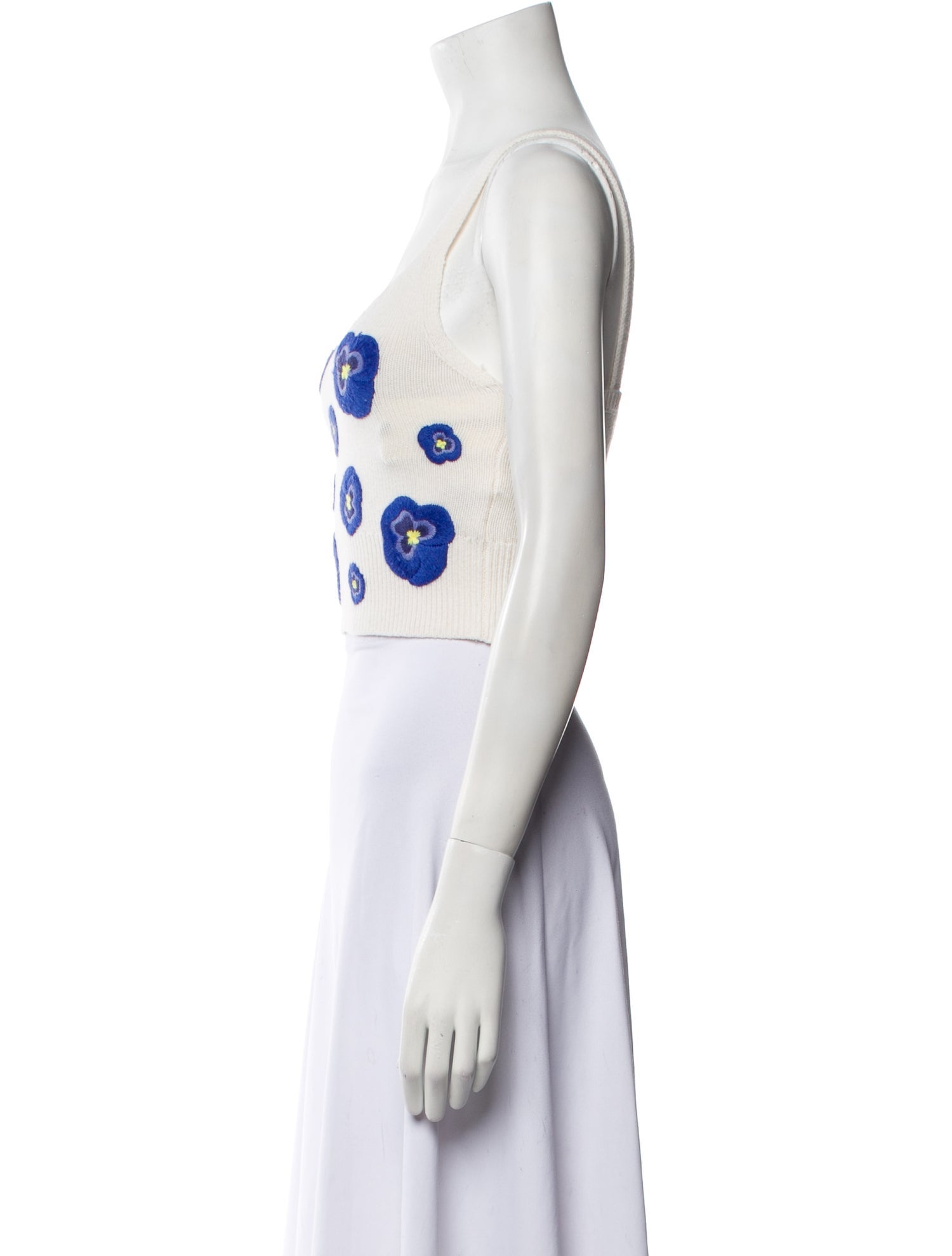 Alice + Olivia Printed V-Neck Crop Top