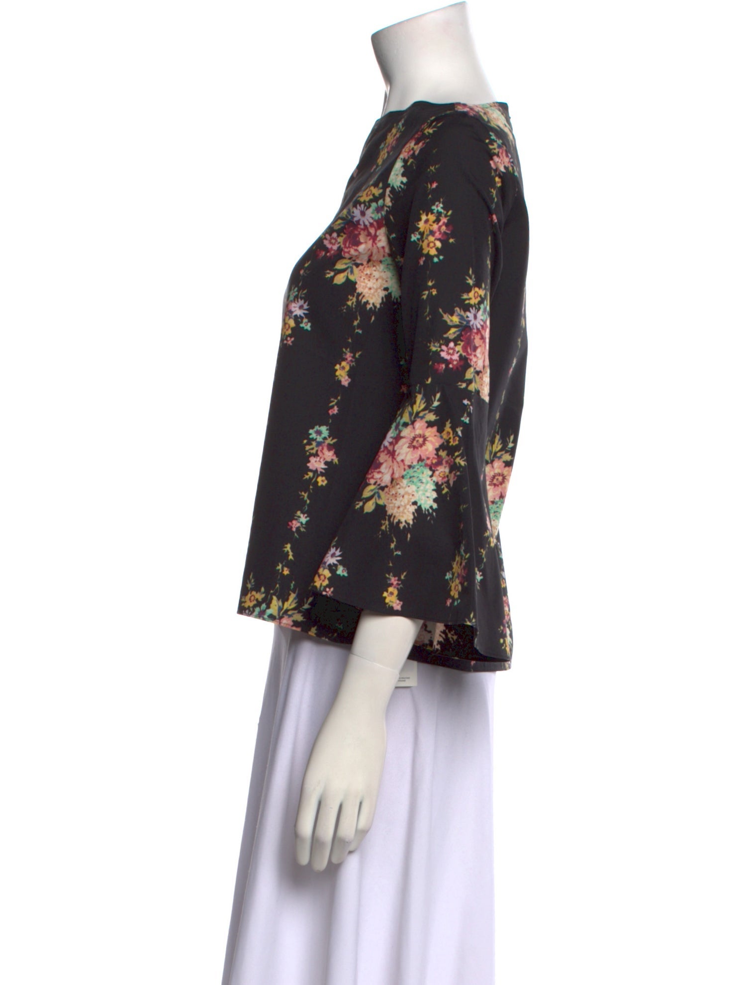 Alice + Olivia Floral Print Bateau Neckline Blouse