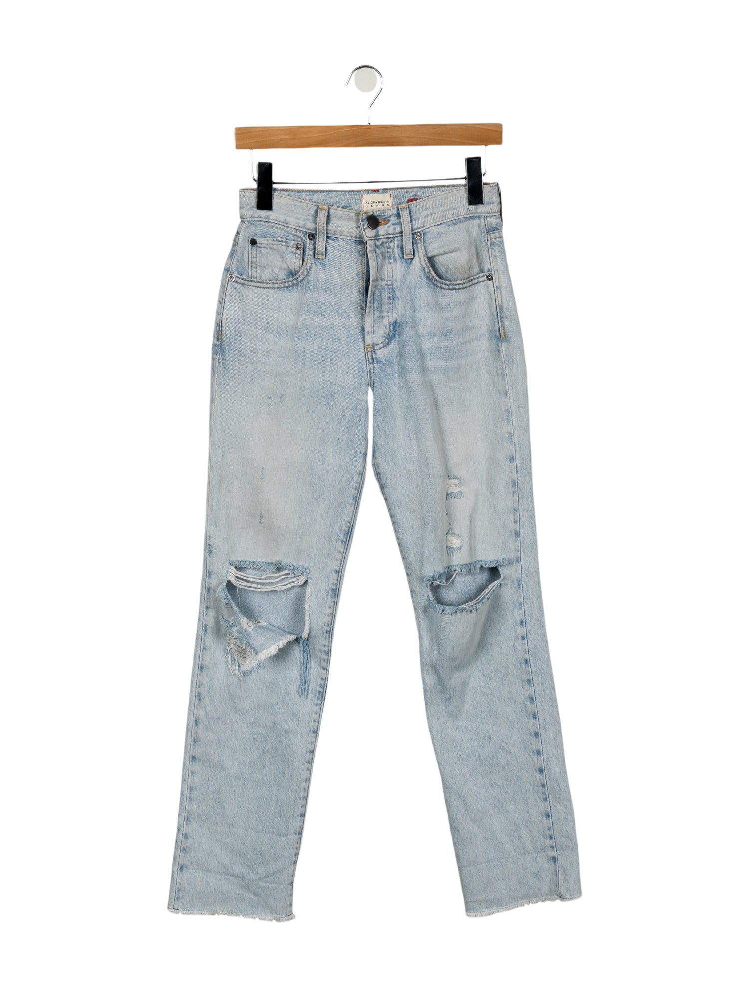 Alice + Olivia High-Rise Straight Leg Jeans