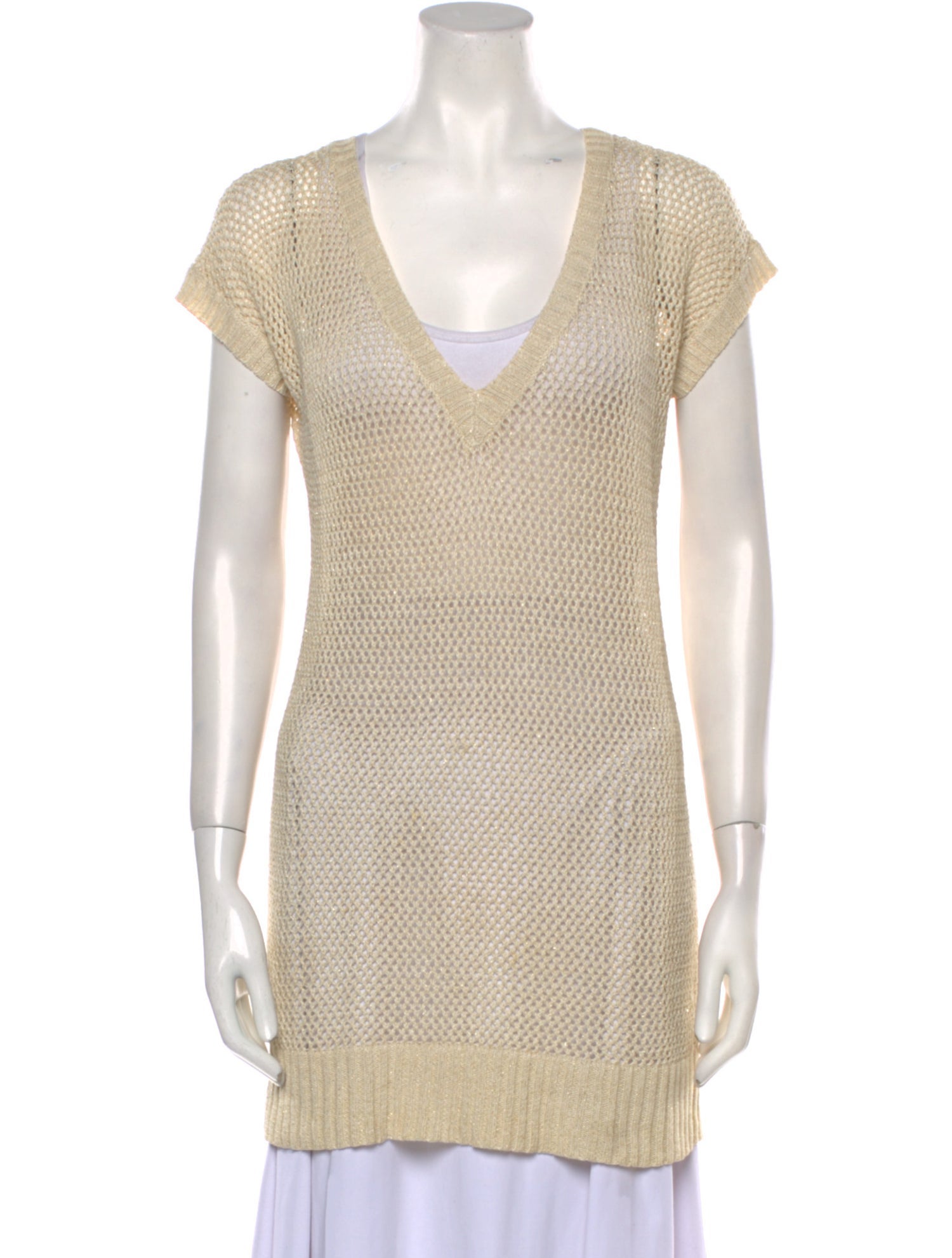 Alice + Olivia Linen V-Neck Sweater