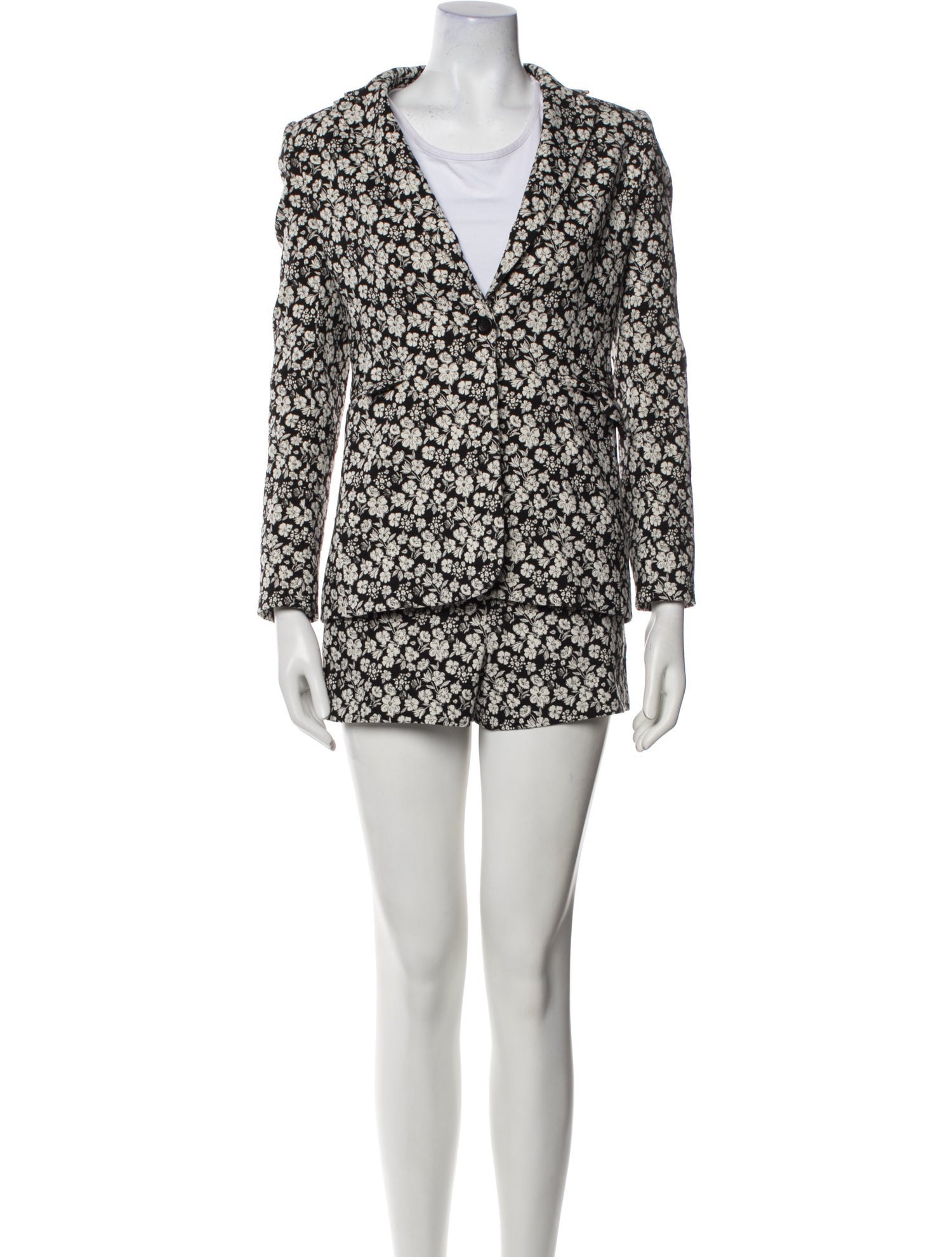 Alice + Olivia Floral Print Glitter Accents Short Set