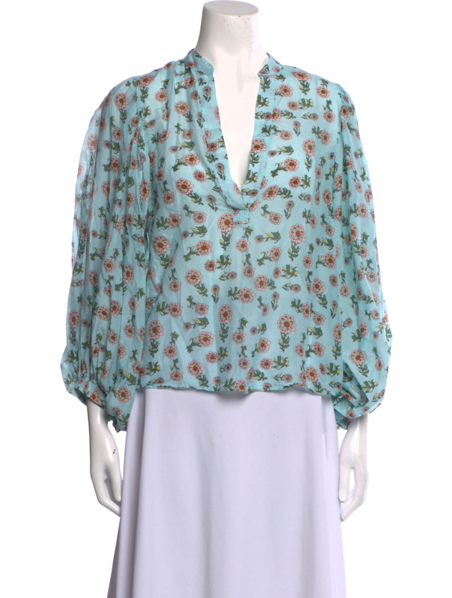 Alice + Olivia Floral Print V-Neck Blouse