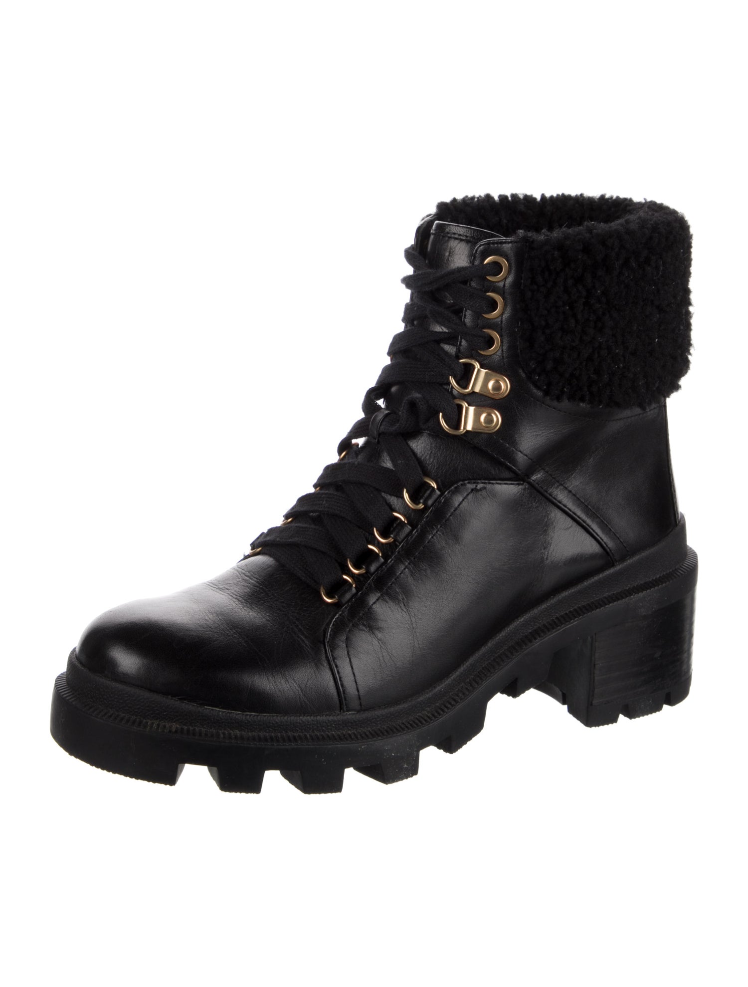 Alice + Olivia Leather Combat Boots