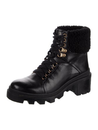 Alice + Olivia Leather Combat Boots
