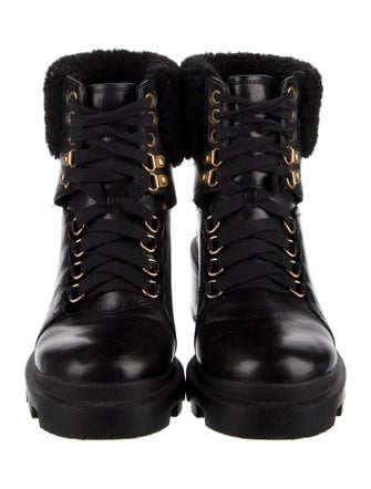 Alice + Olivia Leather Combat Boots