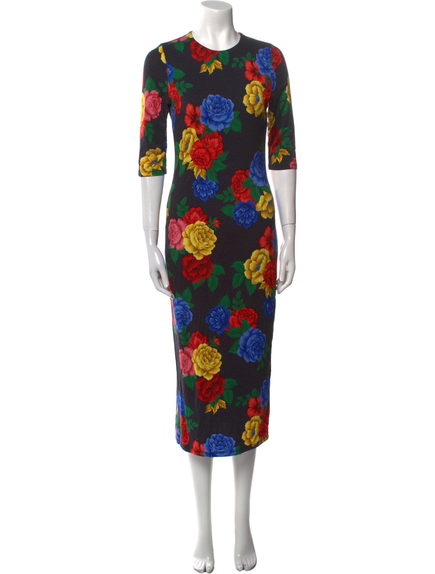 Alice + Olivia Floral Print Midi Length Dress
