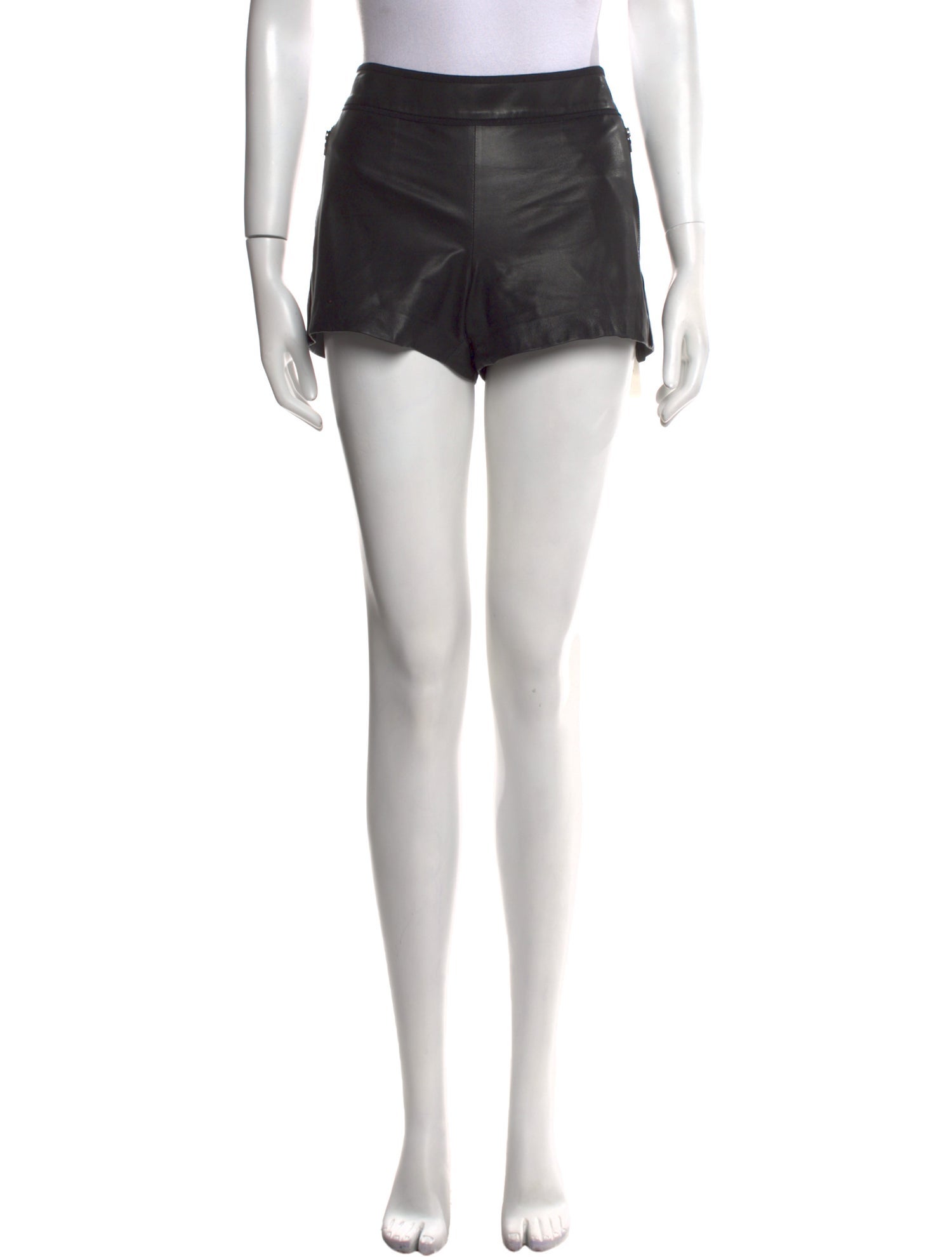 Alice + Olivia Goat Leather Mini Shorts
