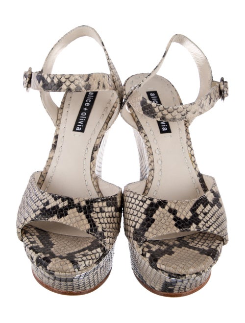 Alice + Olivia Leather Animal Print Espadrilles
