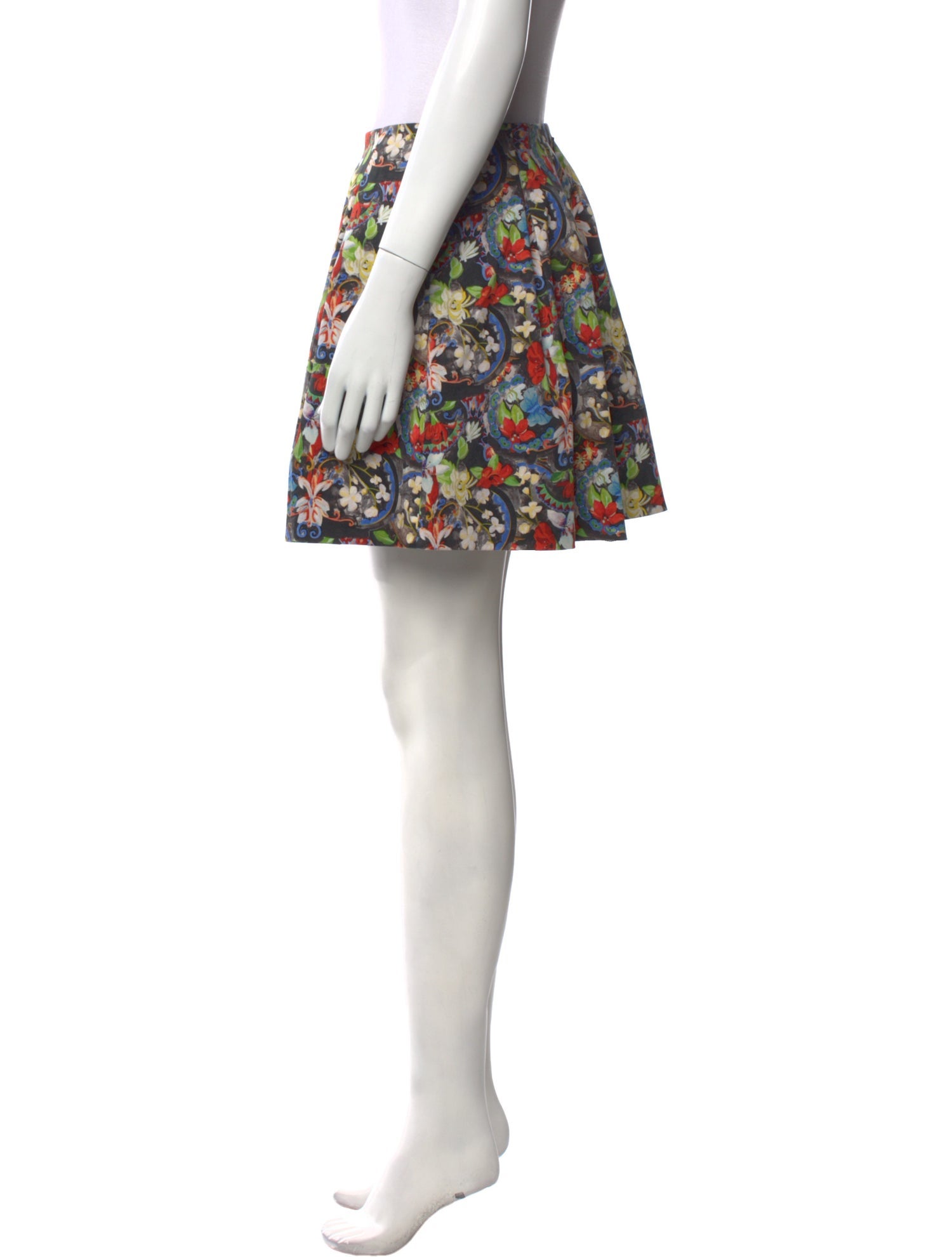 Alice + Olivia Floral Print Knee-Length Skirt