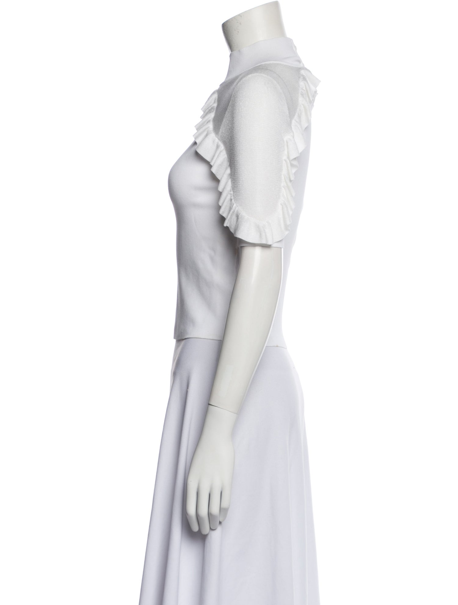 Alice + Olivia Mock Neck Short Sleeve Crop Top