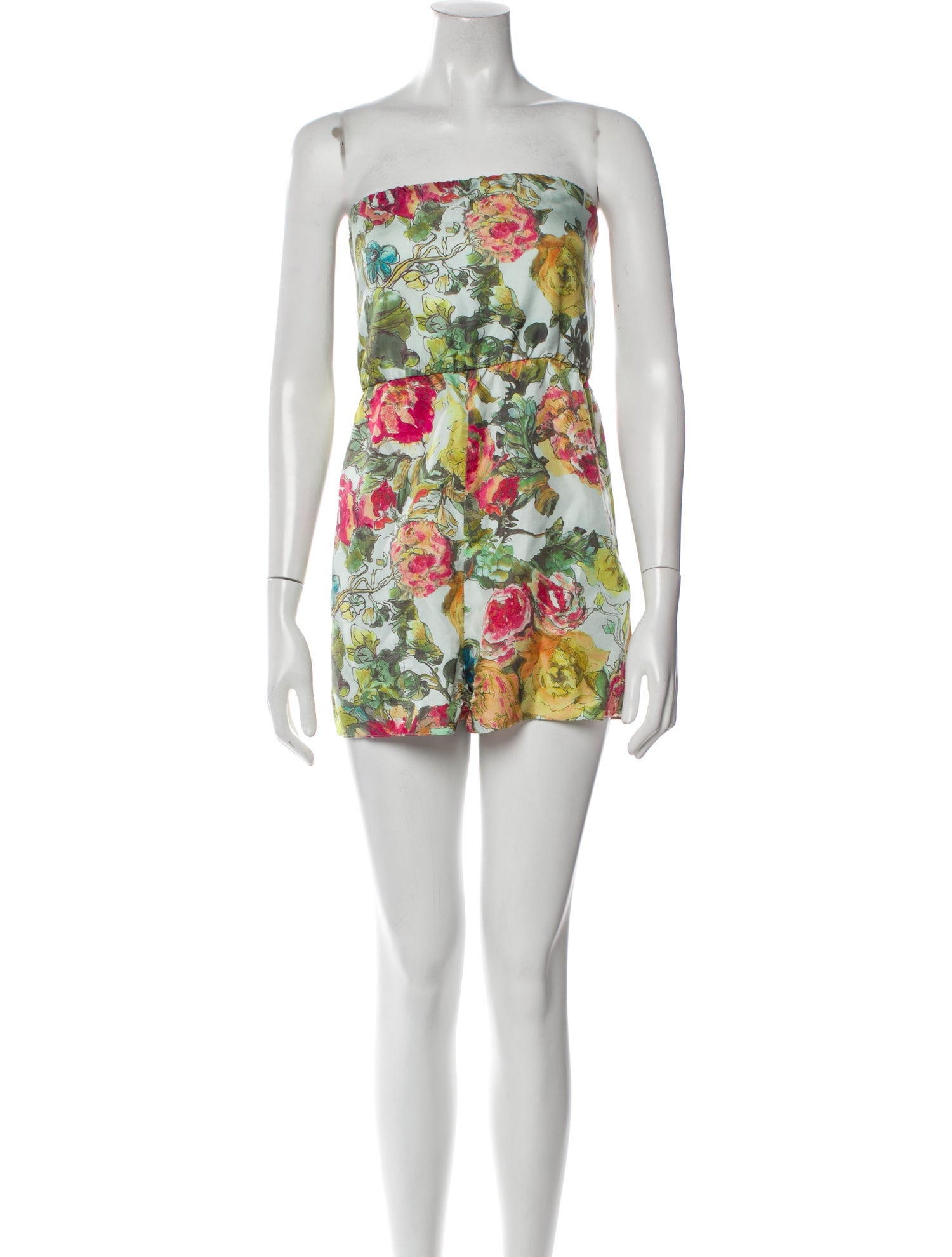 Alice + Olivia Silk Floral Print Romper