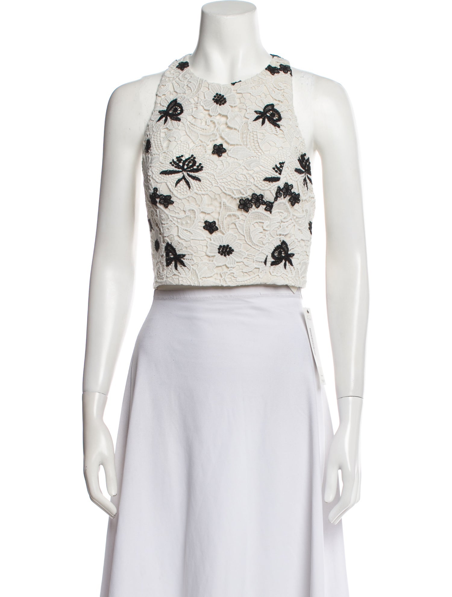 Alice + Olivia Floral Print Halterneck Crop Top