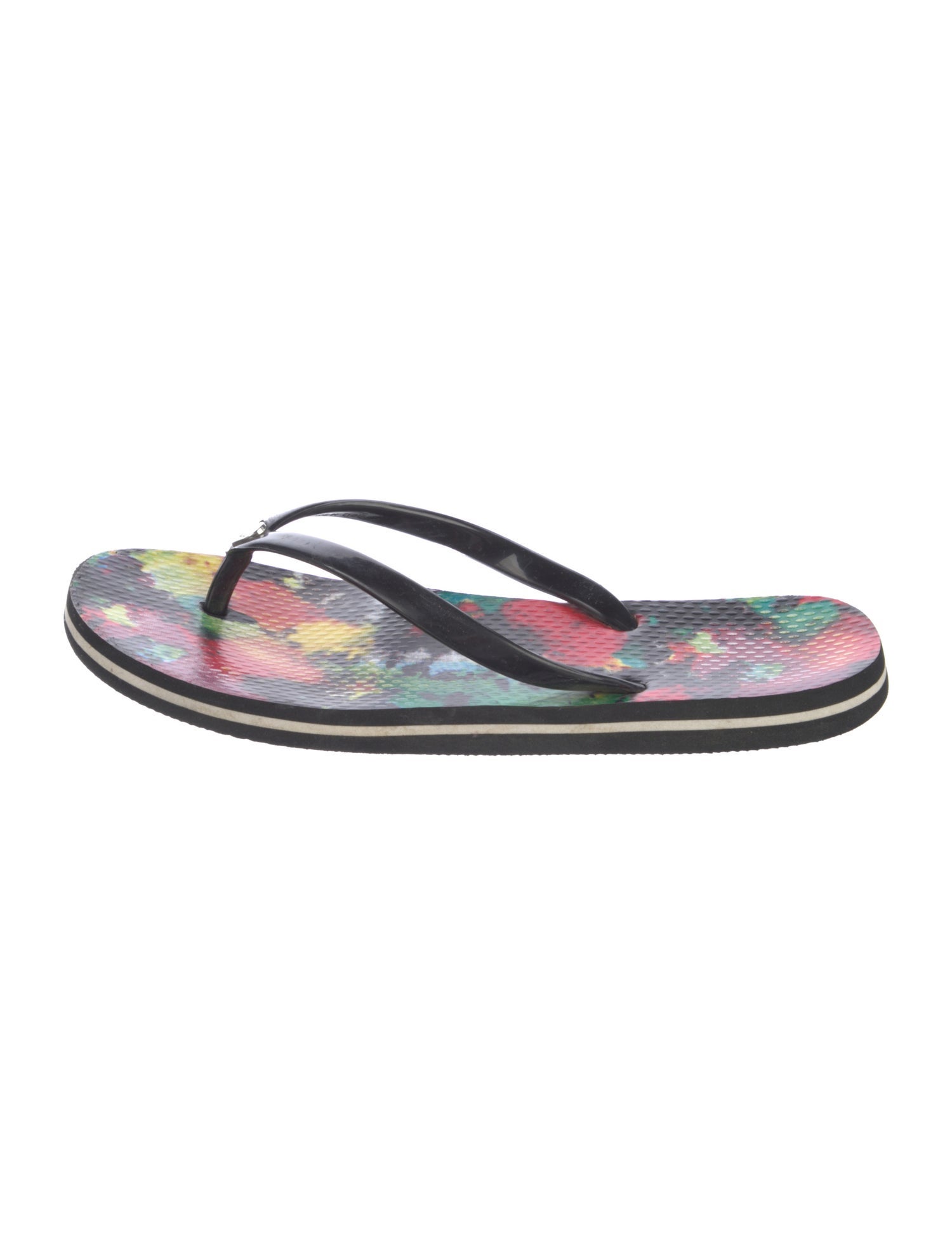 Alice + Olivia Rubber Floral Print Flip Flops