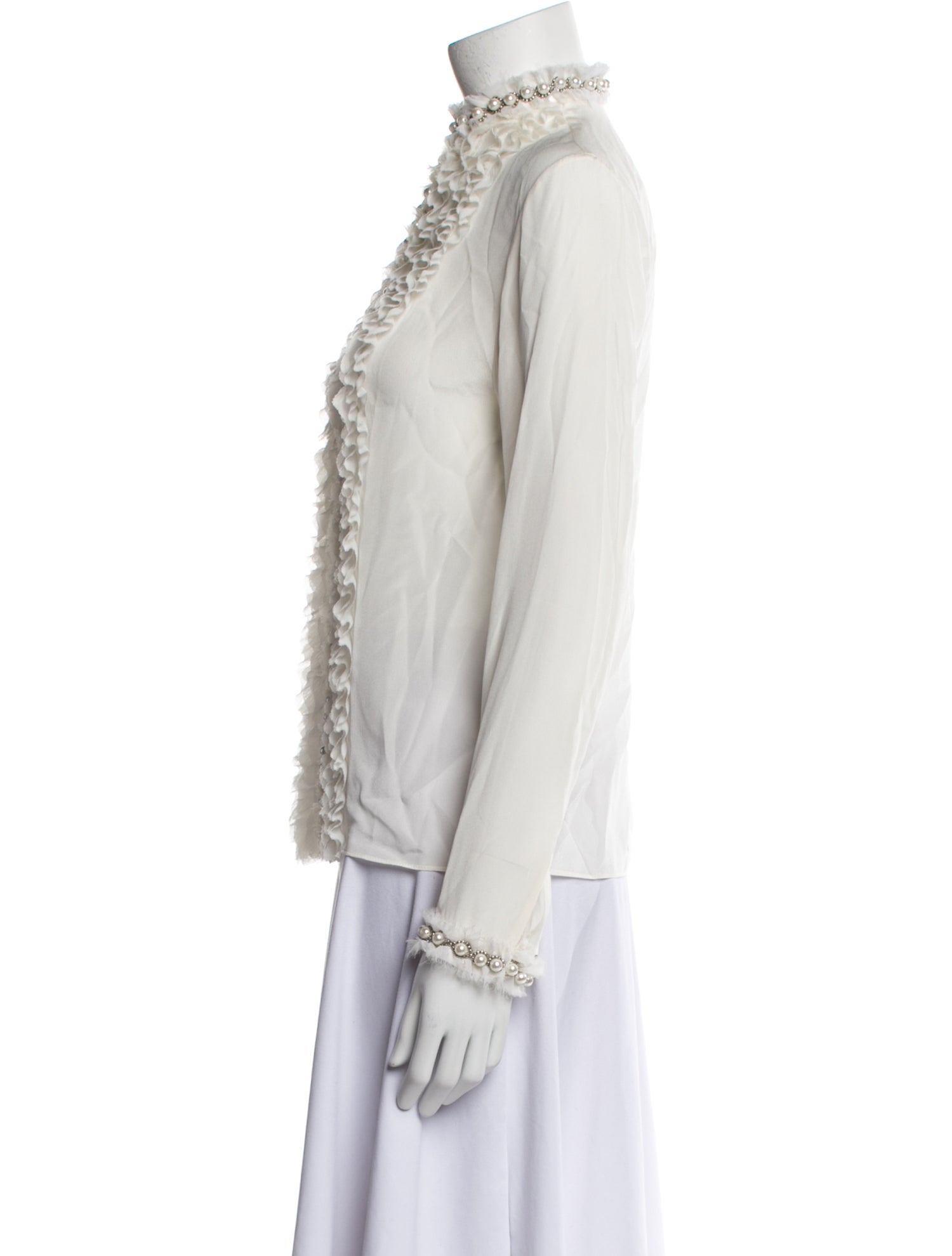 Alice + Olivia Silk Mock Neck Blouse