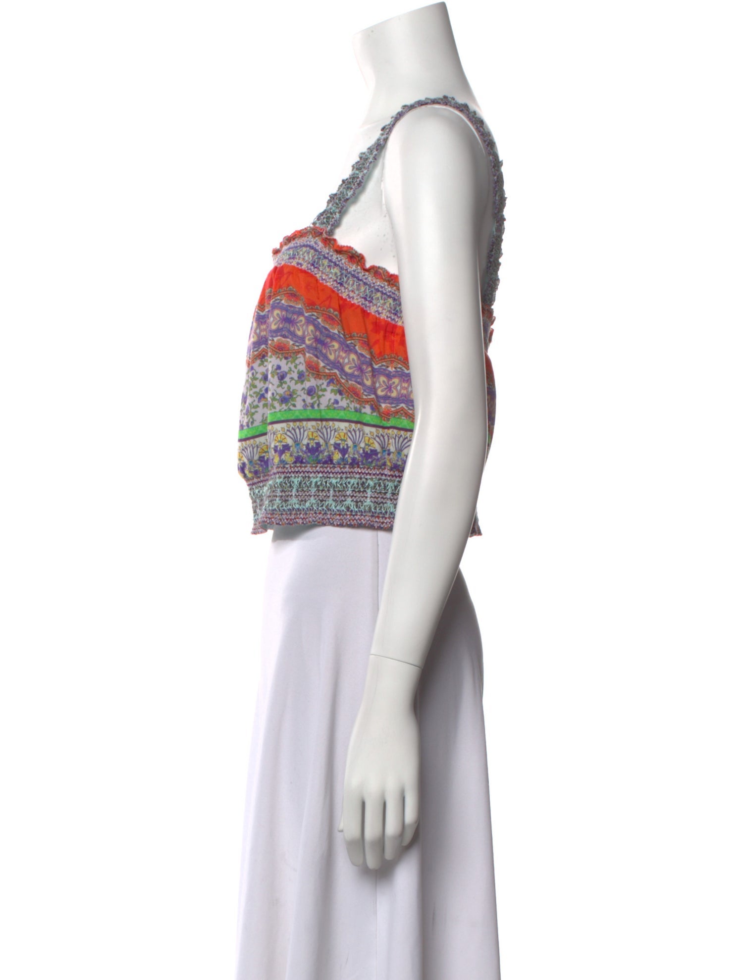 Alice + Olivia Paisley Print Square Neckline Crop Top