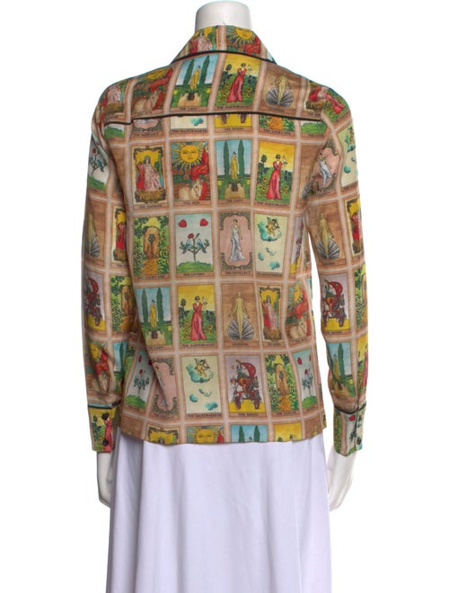 Alice + Olivia Silk Printed Button-Up Top