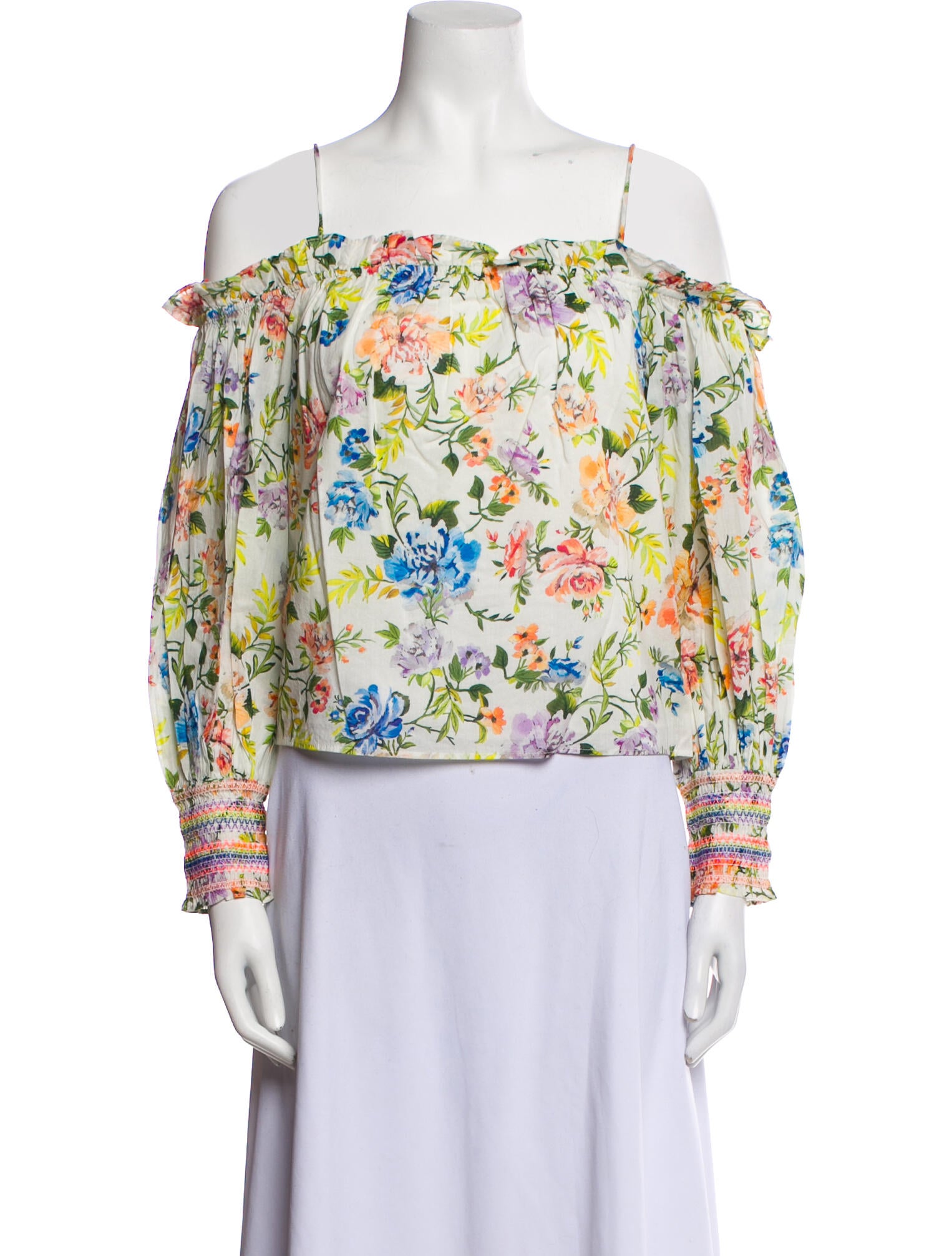 Alice + Olivia Floral Print Off-The-Shoulder Blouse w/ Tags
