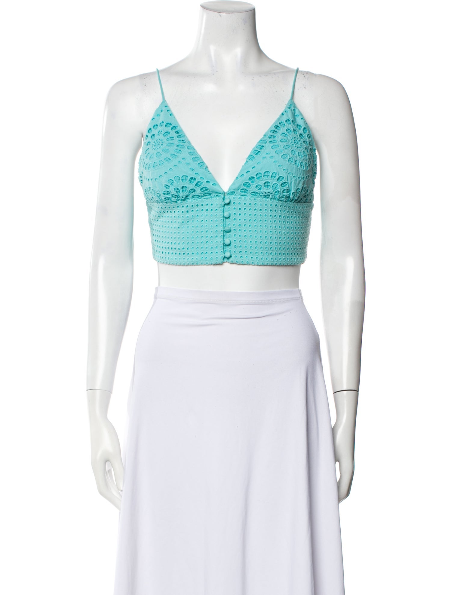 Alice + Olivia Printed V-Neck Crop Top