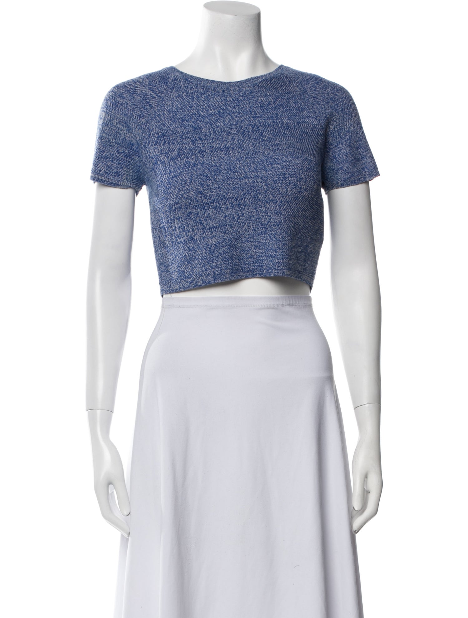 Alice + Olivia Wool Bateau Neckline Crop Top