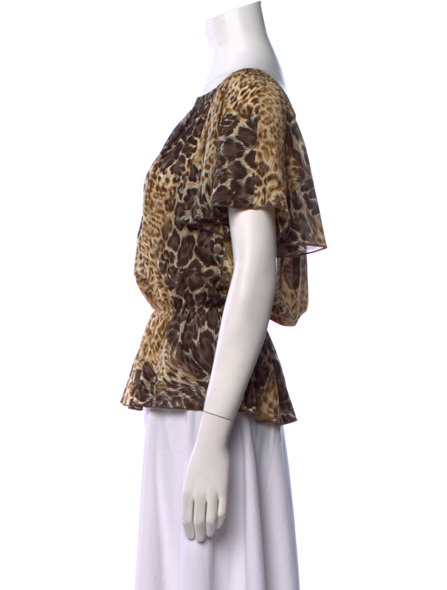 Alice + Olivia Silk Animal Print Blouse