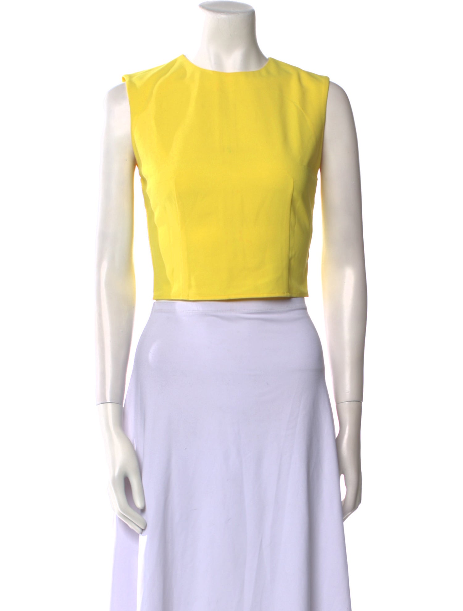 Alice + Olivia Crew Neck Sleeveless Crop Top