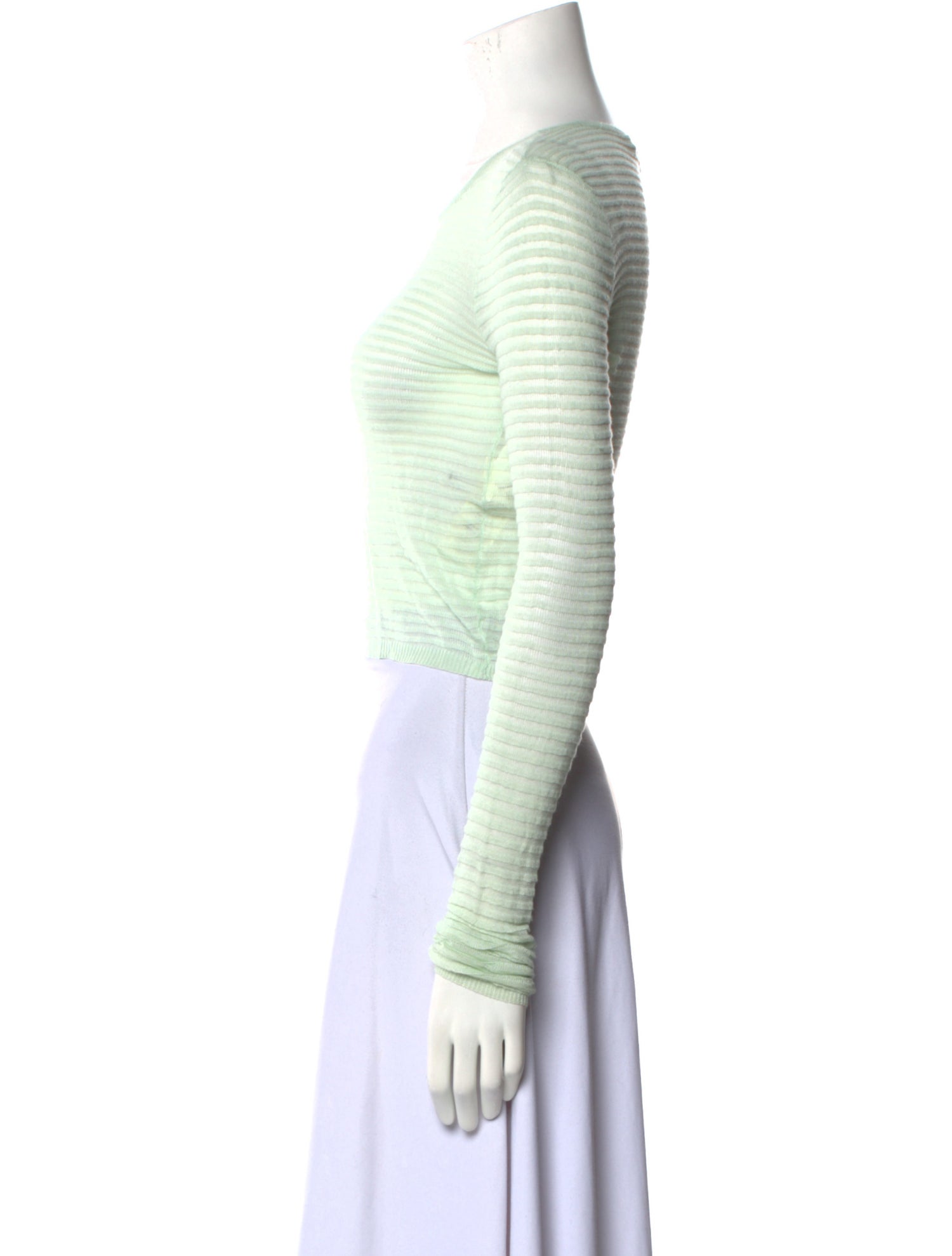 Alice + Olivia Bateau Neckline Long Sleeve Crop Top