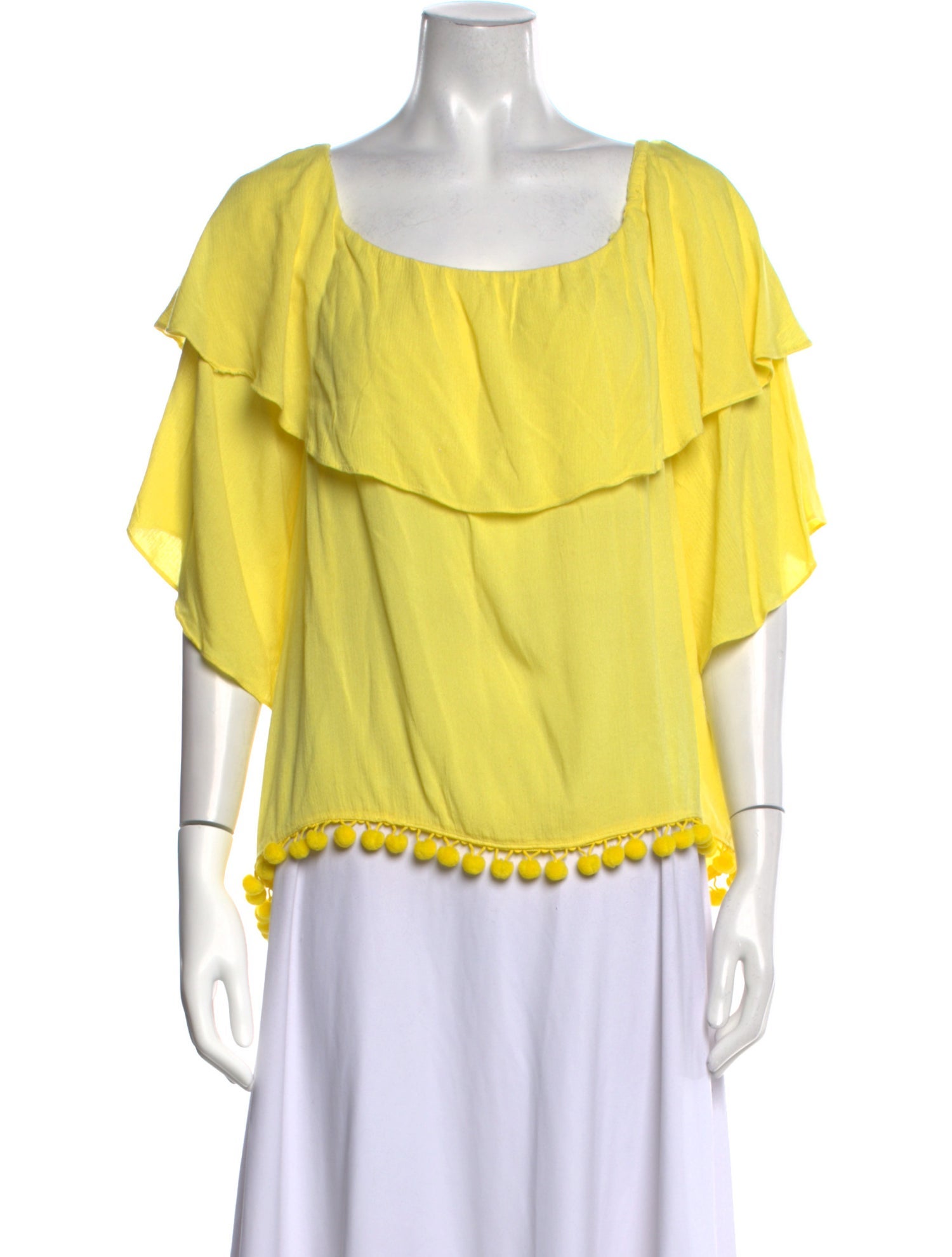 Alice + Olivia Scoop Neck Three-Quarter Sleeve Blouse