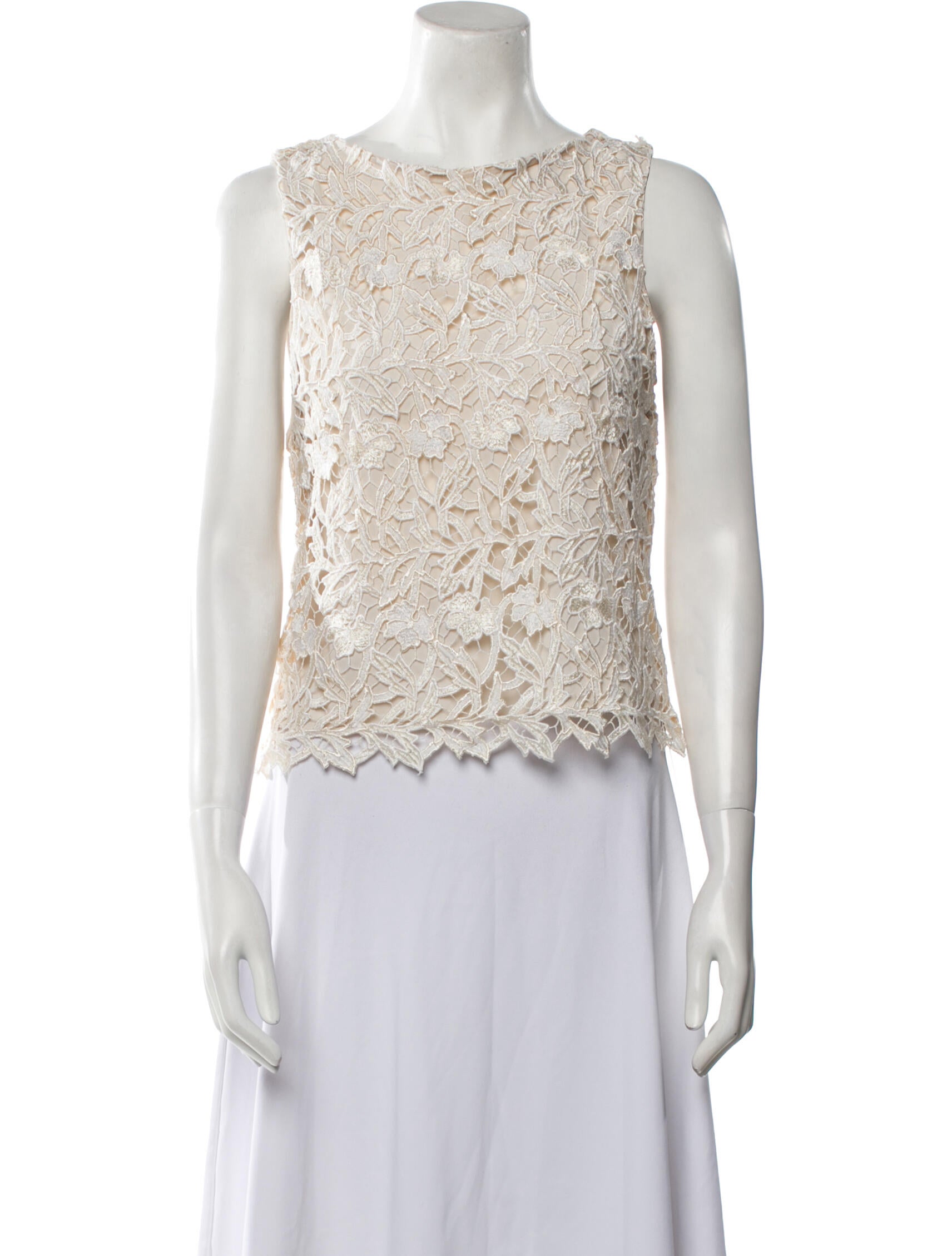 Alice + Olivia Bateau Neckline Sleeveless Crop Top