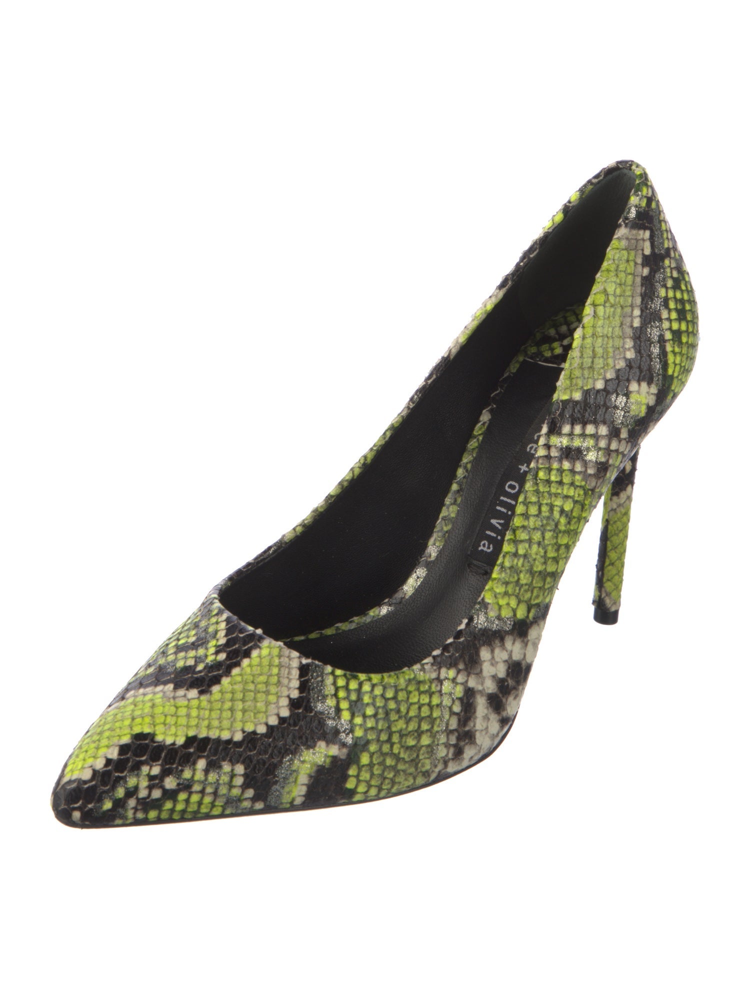 Alice + Olivia Snakeskin Printed Pumps