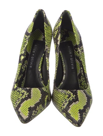 Alice + Olivia Snakeskin Printed Pumps