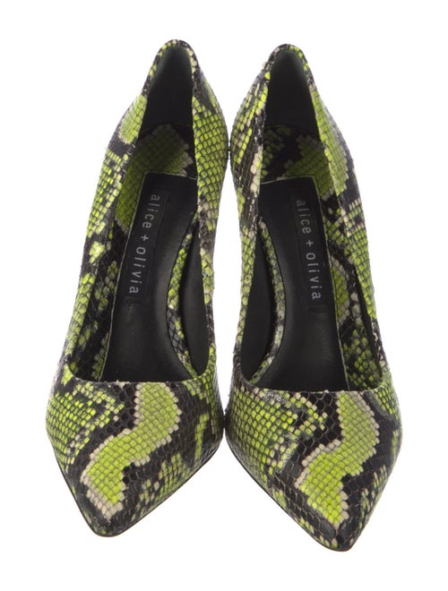 Alice + Olivia Snakeskin Printed Pumps