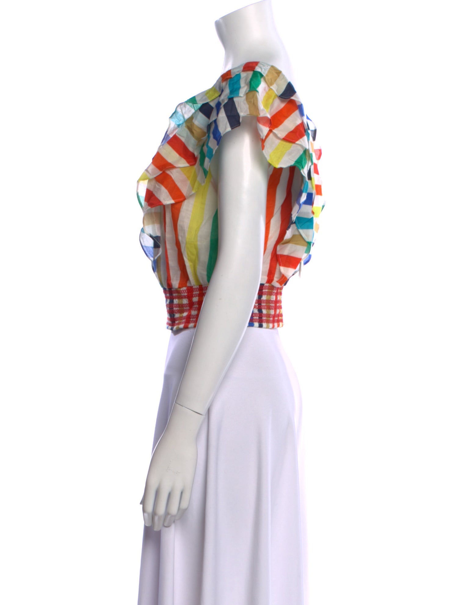 Alice + Olivia Striped Plunge Neckline Crop Top w/ Tags