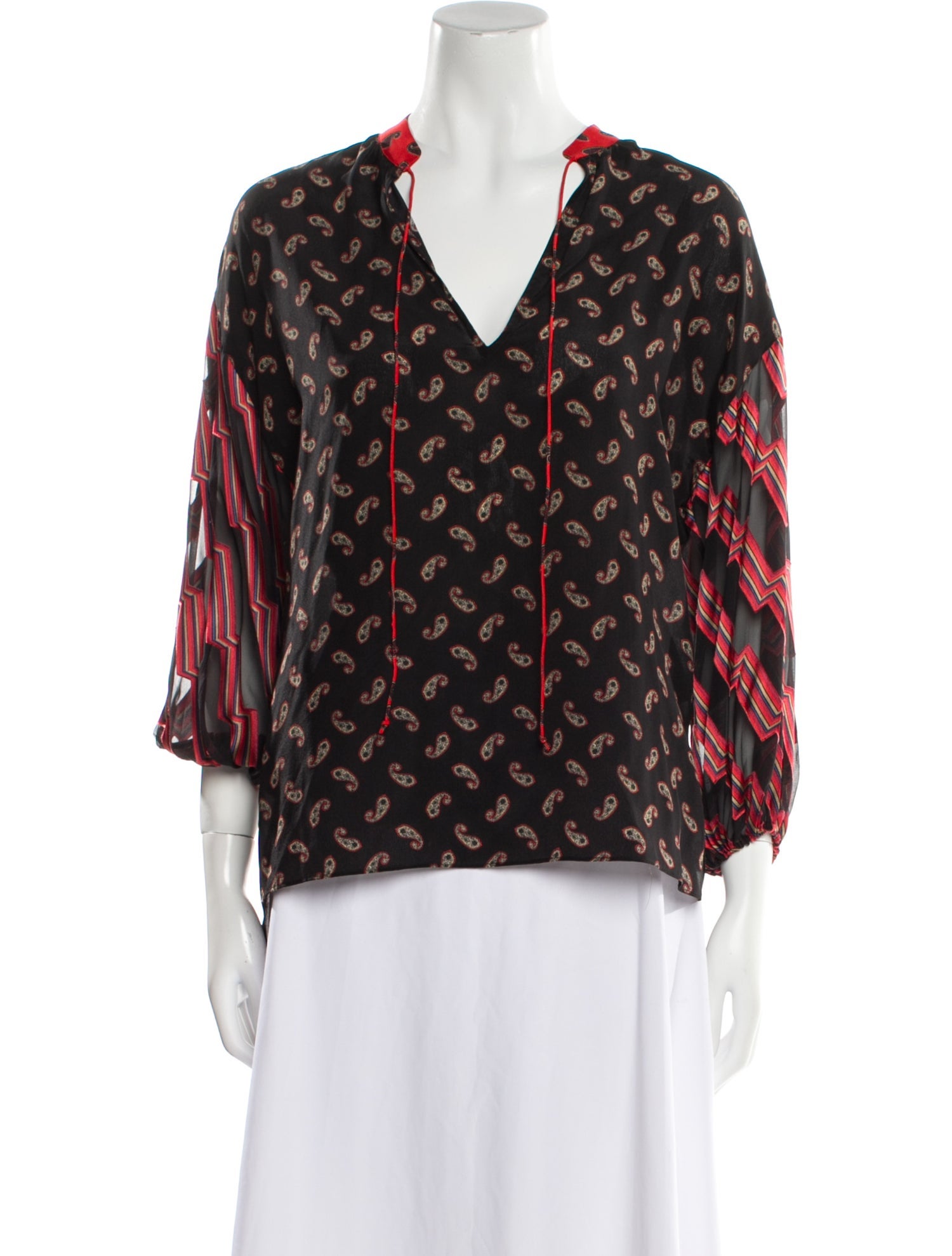 Alice + Olivia Silk Paisley Print Blouse