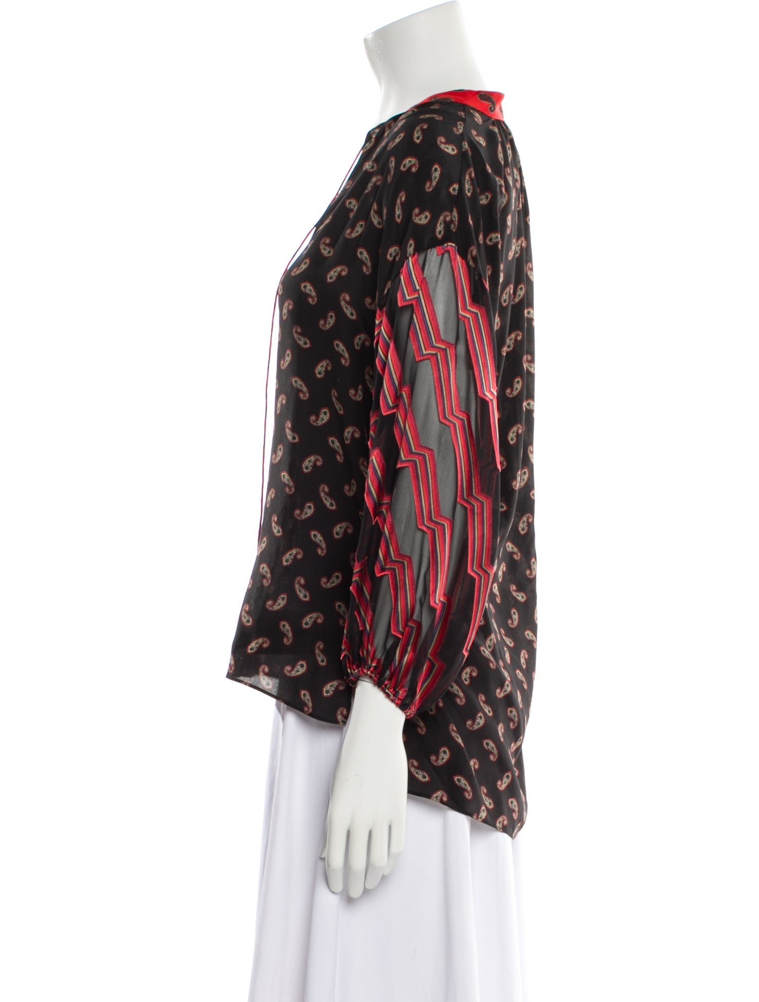 Alice + Olivia Silk Paisley Print Blouse