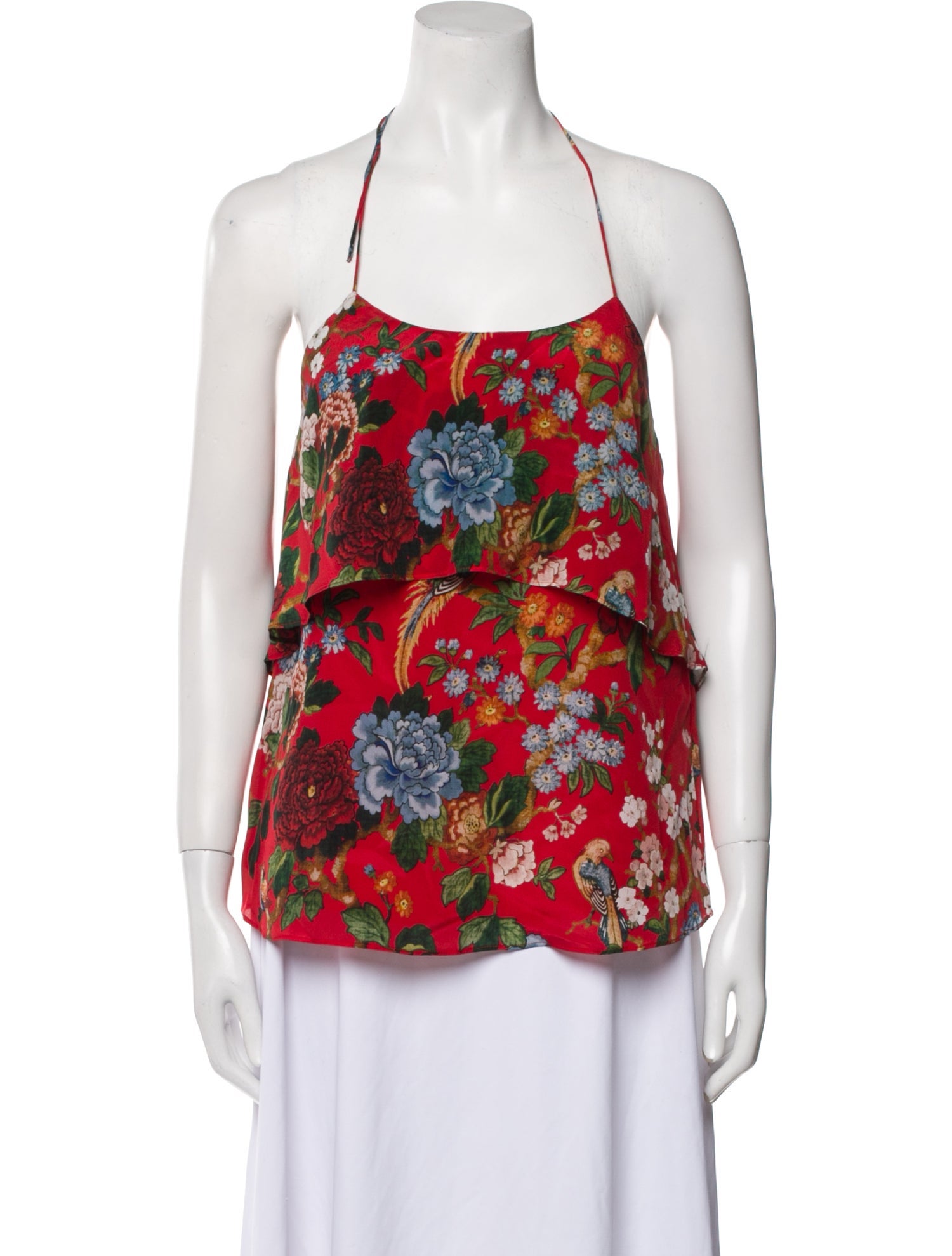 Alice + Olivia Silk Floral Print Top