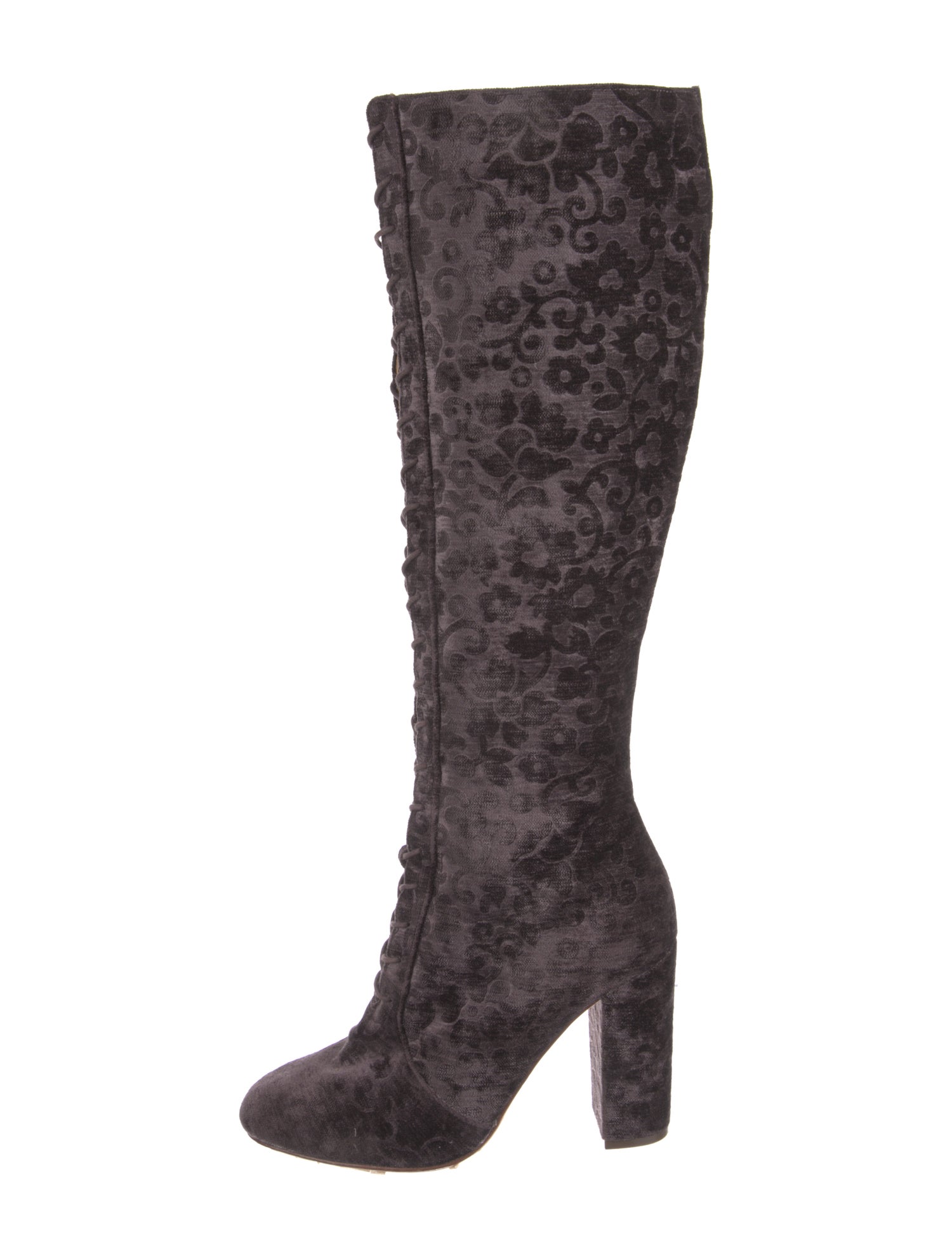 Alice + Olivia Velvet Printed Boots