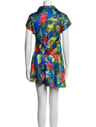 Alice + Olivia Floral Print Ruffle Embellishment Short Set