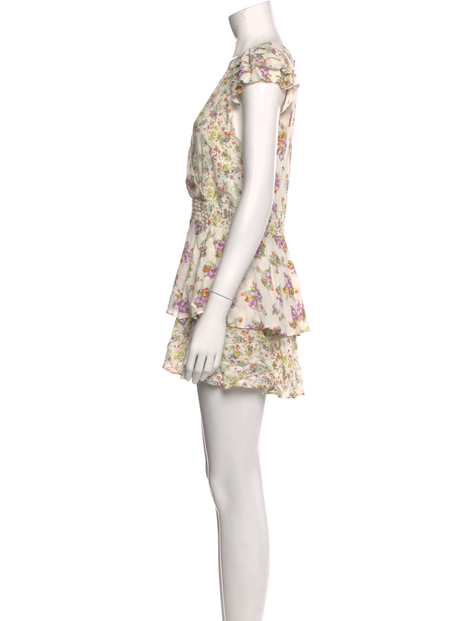 Alice + Olivia Floral Print V-Neck Romper