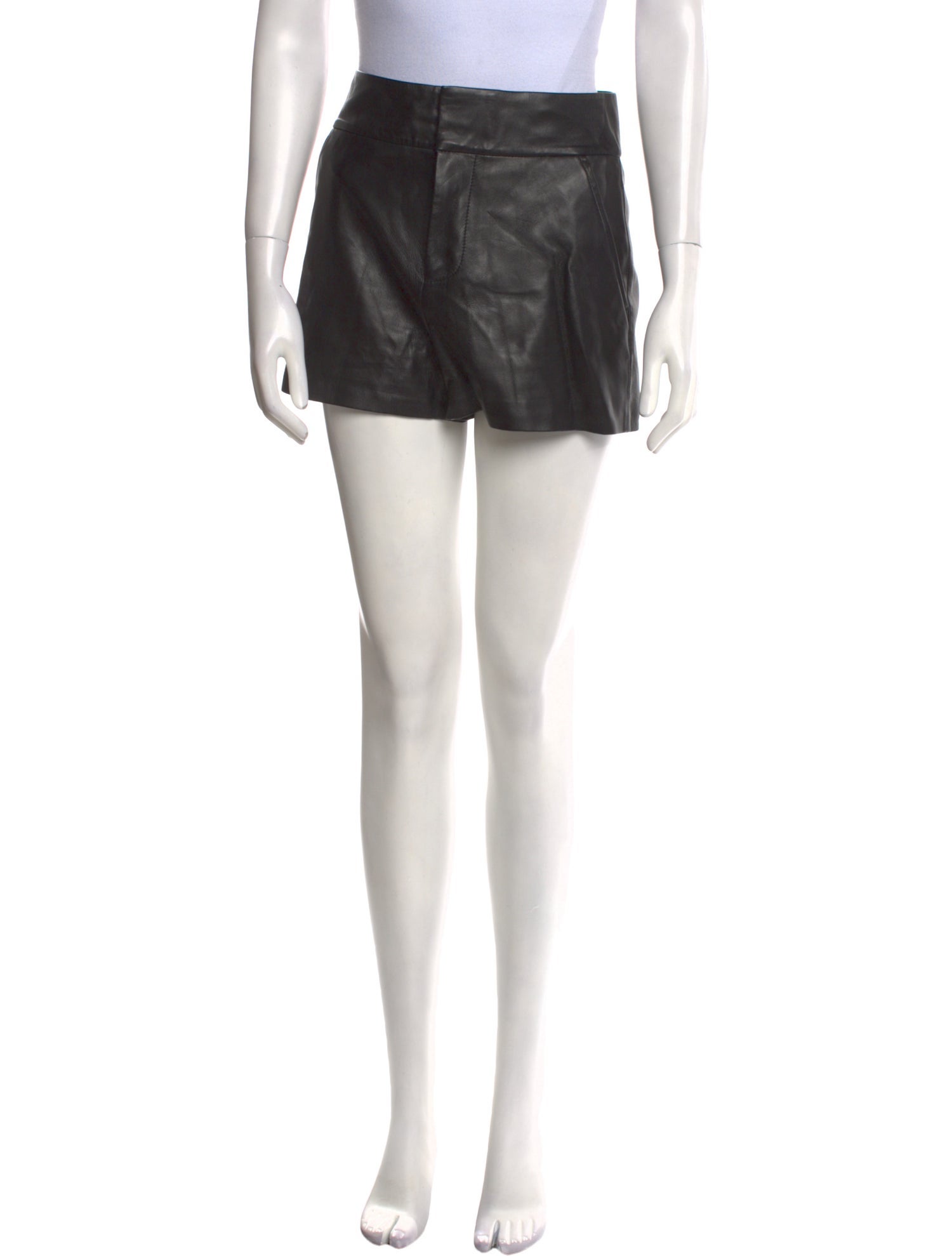 Alice + Olivia Lamb Leather Mini Shorts