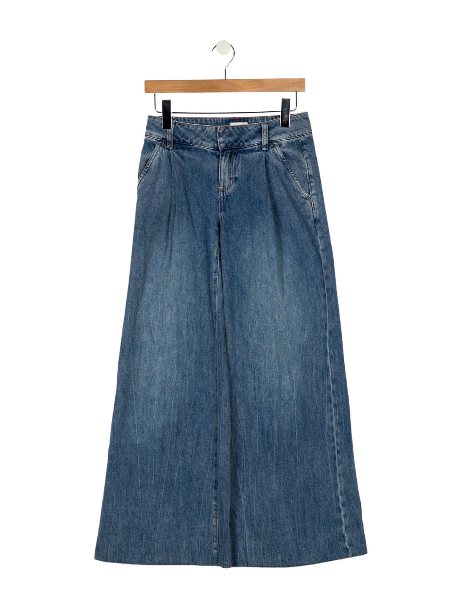 Alice + Olivia Mid-Rise Wide Leg Jeans