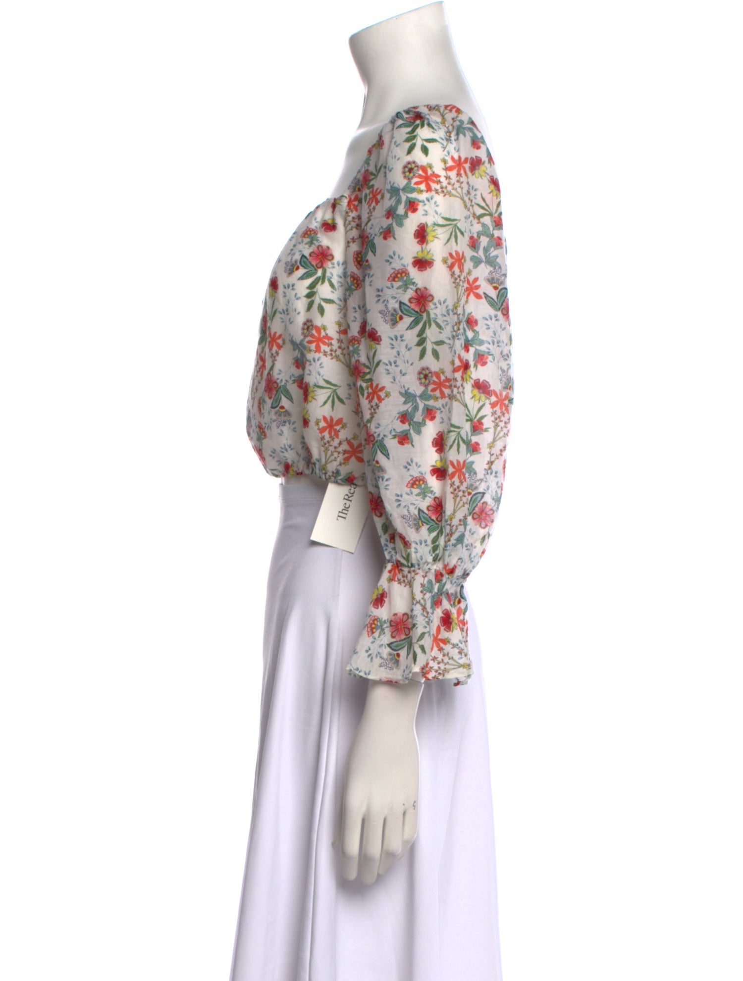 Alice + Olivia Floral Print Square Neckline Crop Top