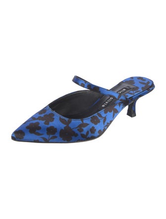 Alice + Olivia Satin Printed Mules
