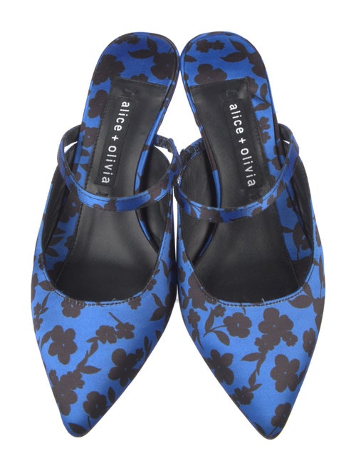 Alice + Olivia Satin Printed Mules