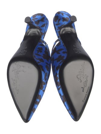 Alice + Olivia Satin Printed Mules