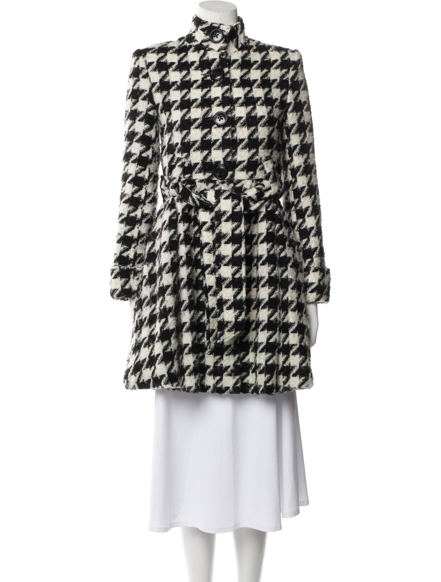 Alice + Olivia Houndstooth Print Coat