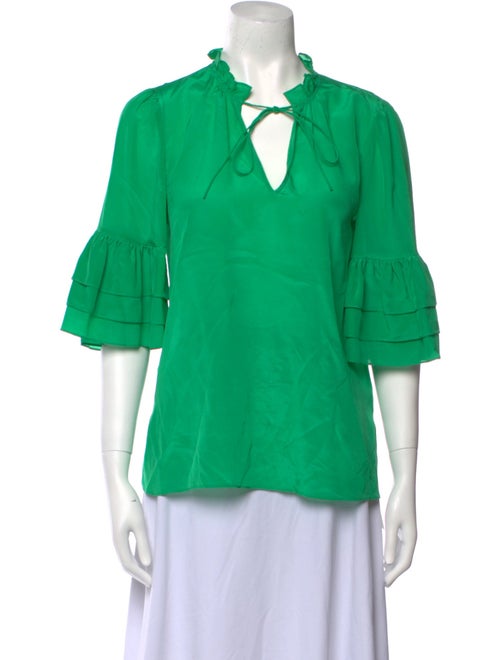 Alice + Olivia Silk Tie Neck Blouse