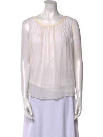 Alice + Olivia Silk Scoop Neck Blouse