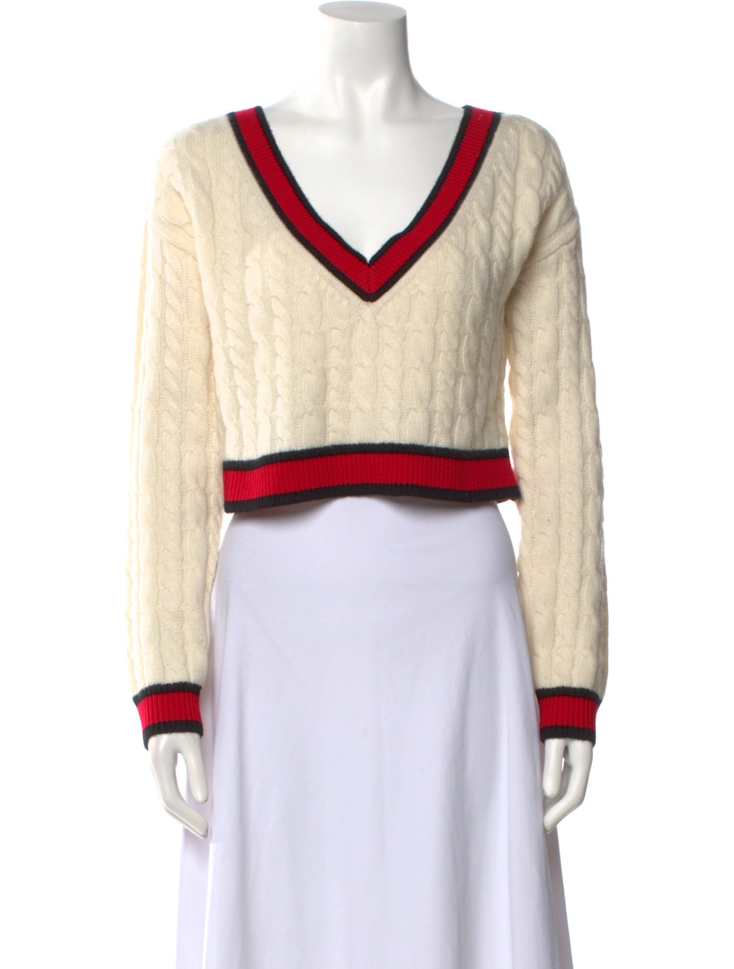 Alice + Olivia Wool Colorblock Pattern Sweater