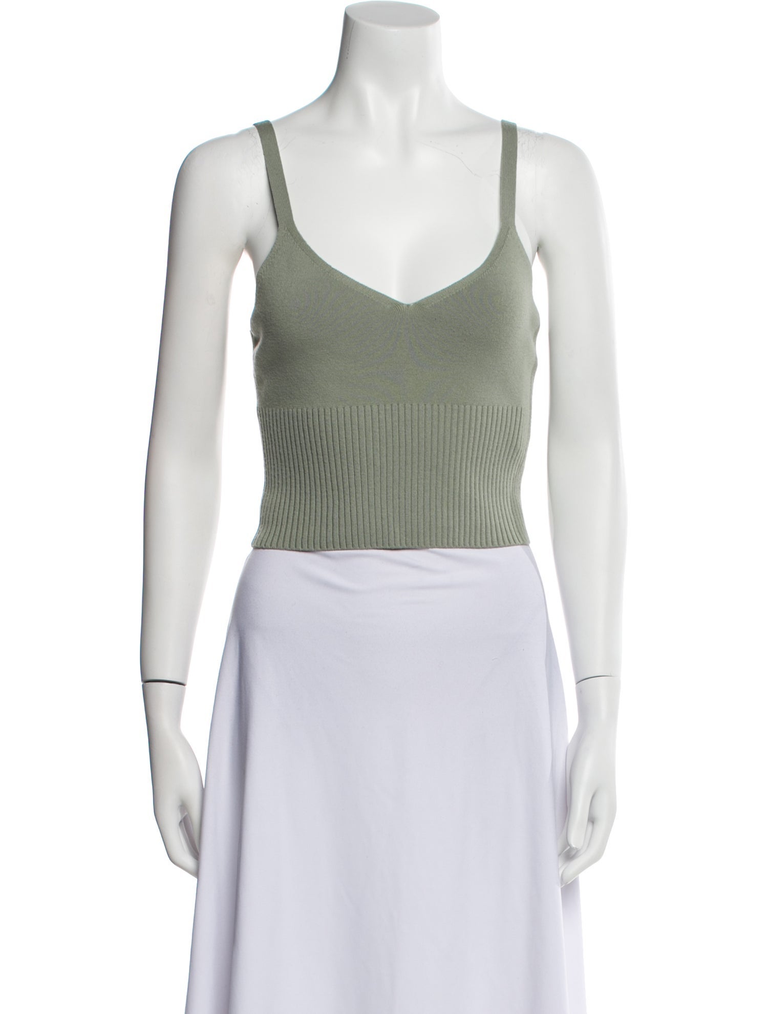 Alice + Olivia Wool V-Neck Crop Top