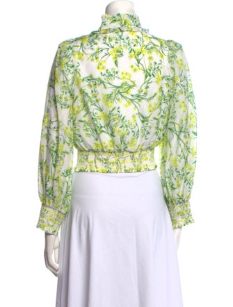 Alice + Olivia Floral Print V-Neck Crop Top